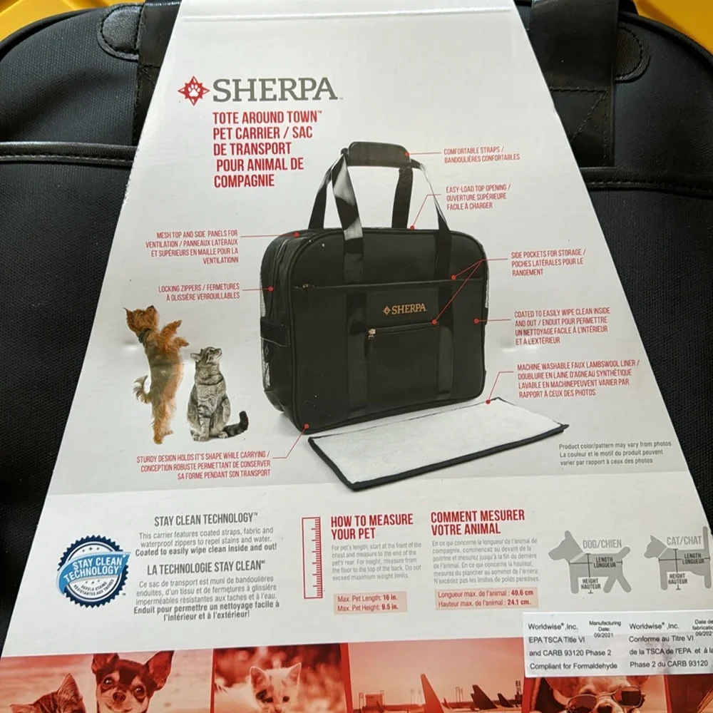 SHERPA TOTE AROUND TOWN PET CARRIER SZ SMALL